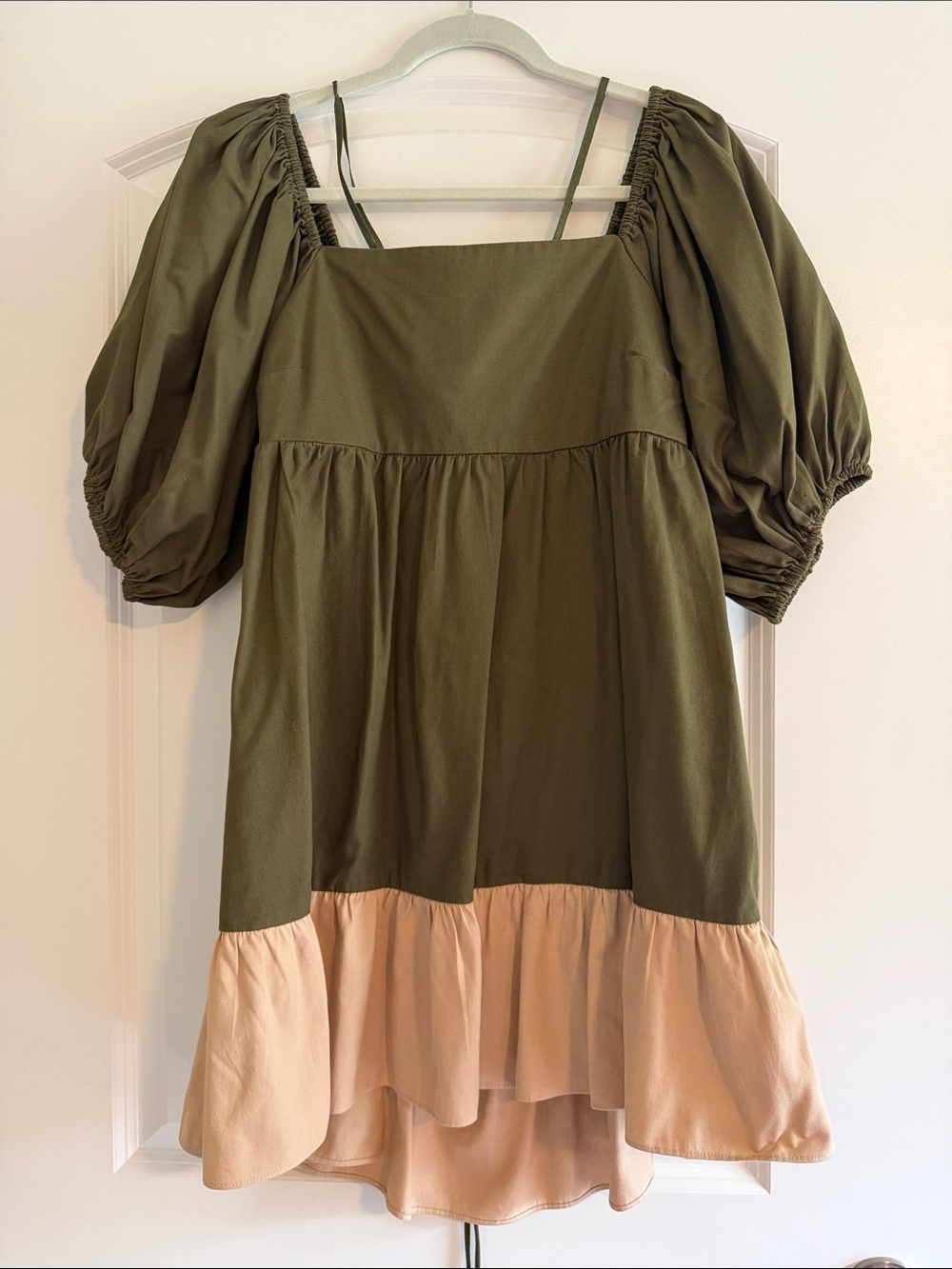 Sachin + Babi Olive Green Colorblock Dress